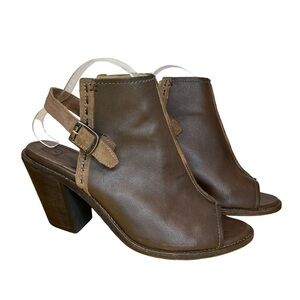 Frye Izzy Artisan Leather Heeled Sandals Sling Back Open Toe Bootie Size 9